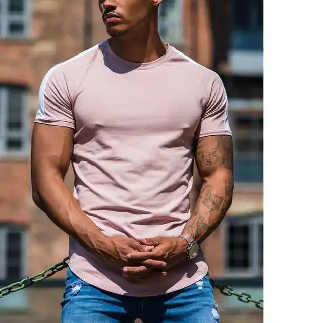 Best Workout t Shirts For Men Cotton Spandex Stretchable High Performance Training Shirts Slim Fit Hot Gym T Shirt