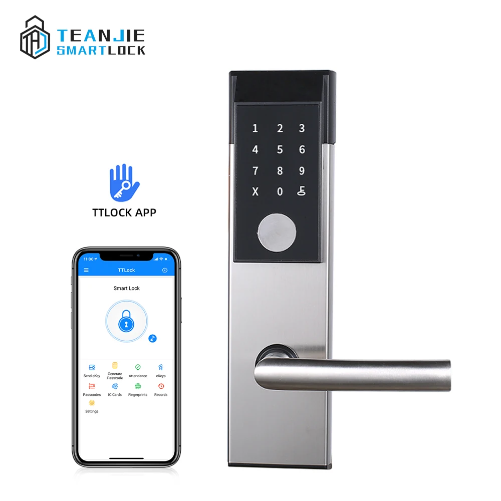 Teanjie Wireless Smart Lock Stainless Steel Keyless Electronic Security Entry Door Locks App Smart Digital Lock