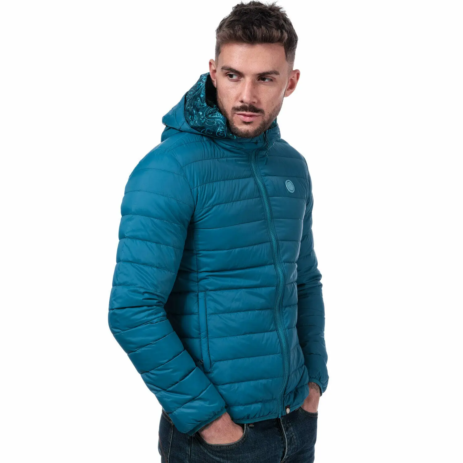 Mens Pretty Green Barker Lightweight Quilted Jacket Blue