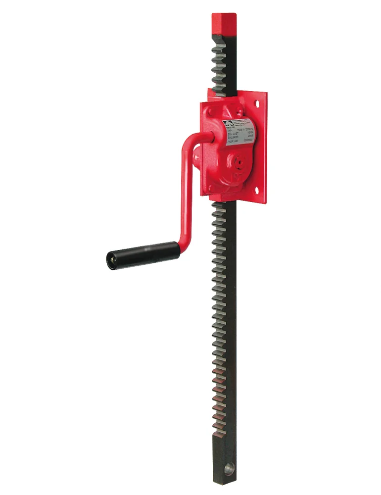 Rack & pinion jack, self-locking worm gear, stainless steel