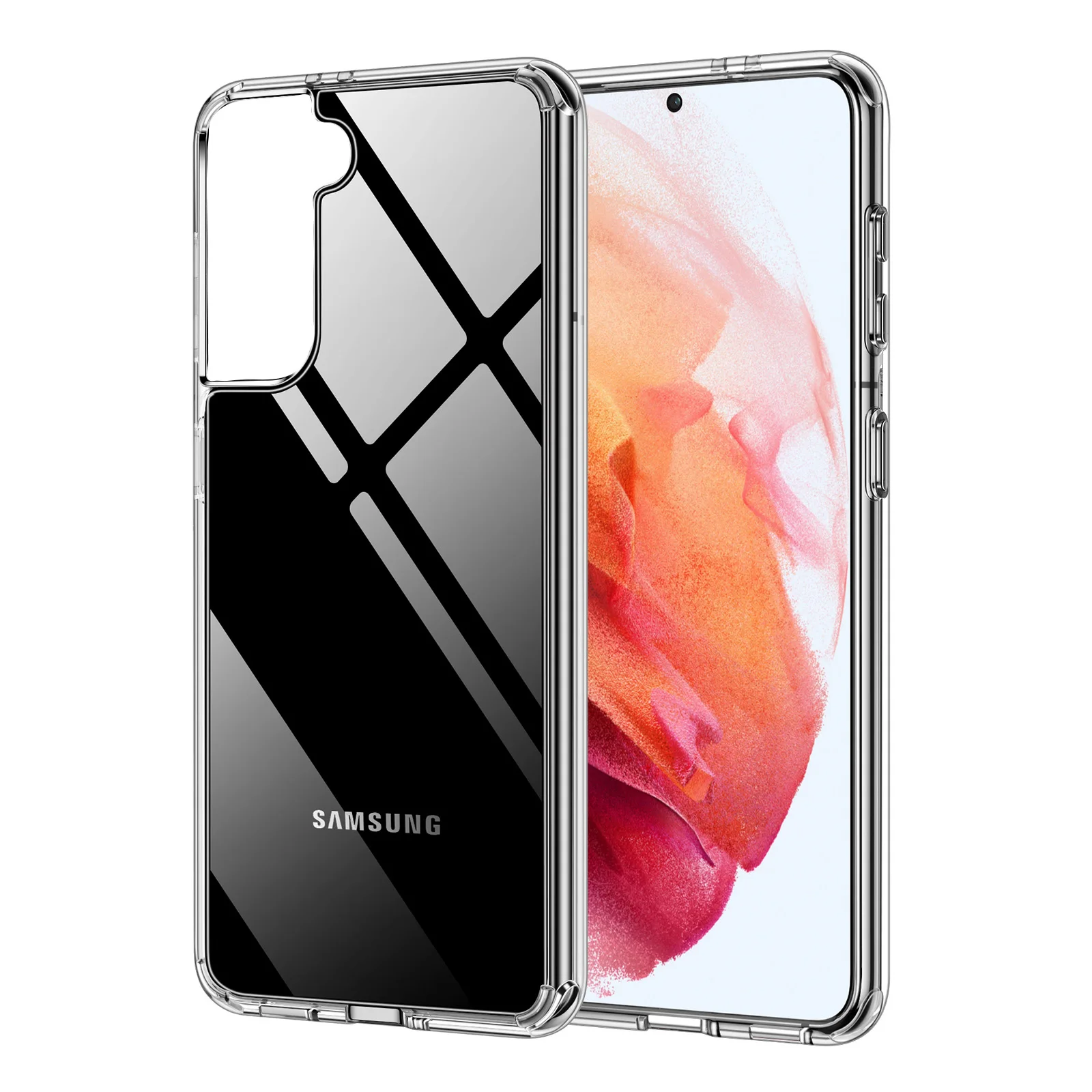 Syncwire Crystal Clear Hard PC Back+TPU Flexible Frame Anti-Yellowing Case for Samsung Galaxy S21