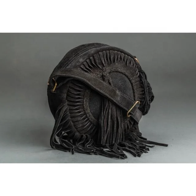 New Fashion Round Suede Leather Fringe Shoulder Bag Wholesale Bohemian Women Crossbody Bag Cowgirl Style Circle Bag Gift For Her
