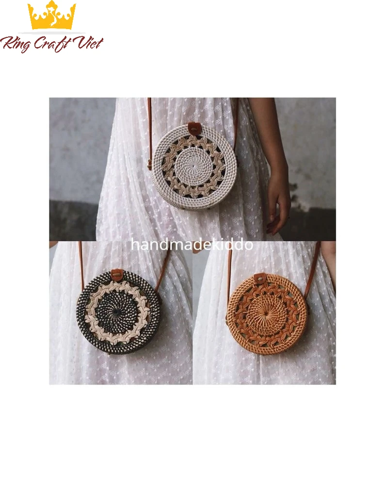  Уникальная белая сумка из ротанга вьетнамские поставщики плетеные изделия ручной работы международная доставка