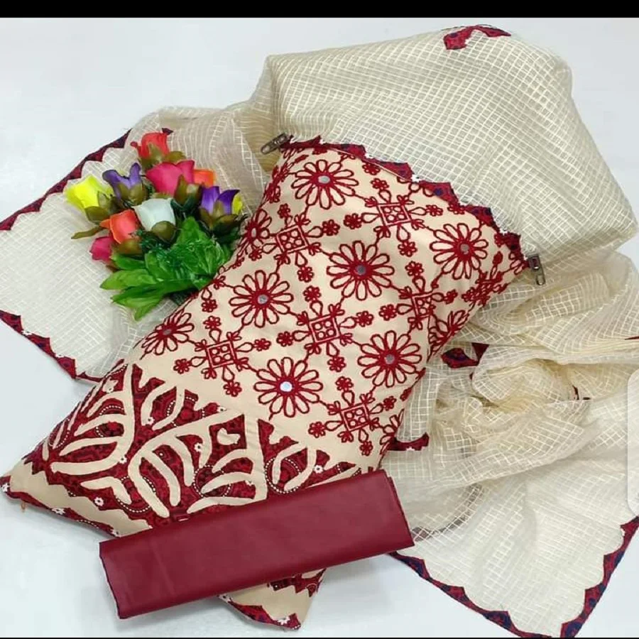 
Pakistan and Indian ladies salwar kameez Lawn 3 piece suits with heavy embroidery 