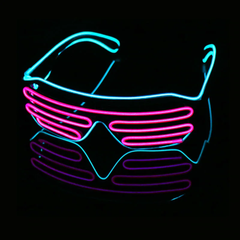 Led Flashing Glasses EL Wire Neon EL Glasses Fashionable Glasses For Party Decoration With EL Inverter