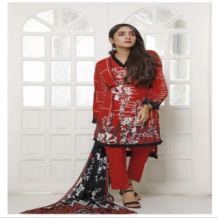 Pakistan and Indian ladies salwar kameez Lawn 3 piece suit of Popular Brand