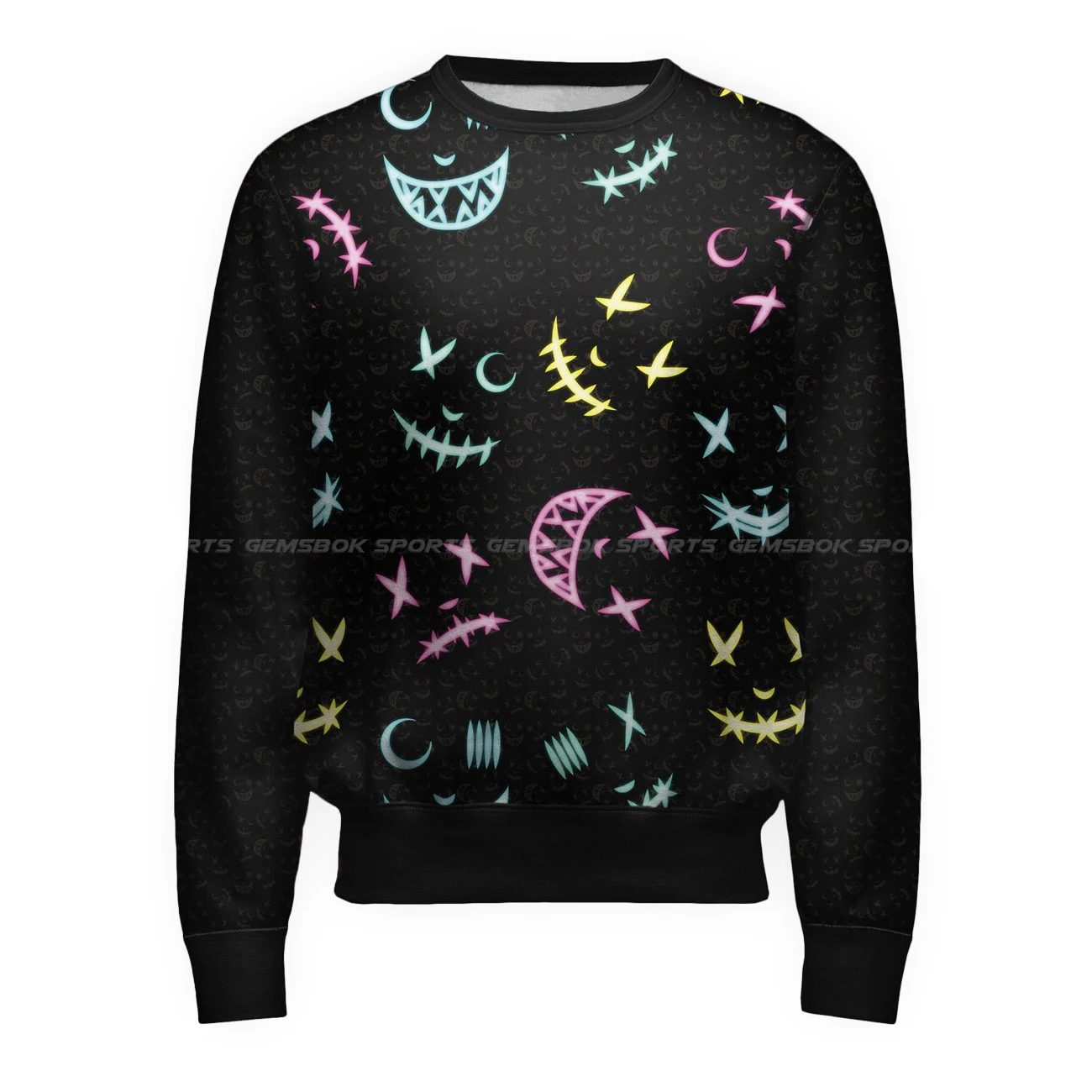 High Quality Sublimation Smile Now Graphic Design Sweatshirts Manufacture Custom Design High Quality Crew Neck Sweatshirts