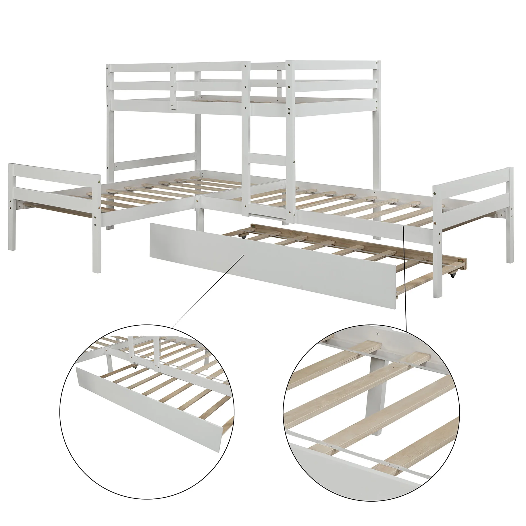 Hanway L shaped Twin Size Bunk Bed Frame