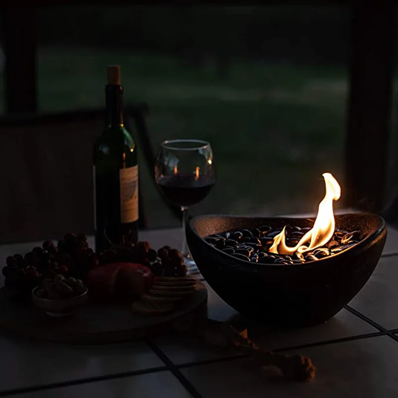 Черный камин из био-камня чаша для камина камины плиты койлы