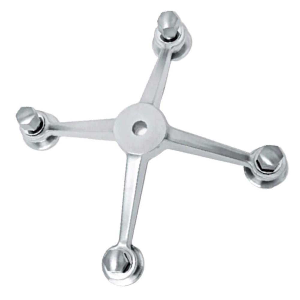 4 Arms Spider Connected Glass Polished Stainless Inox 304