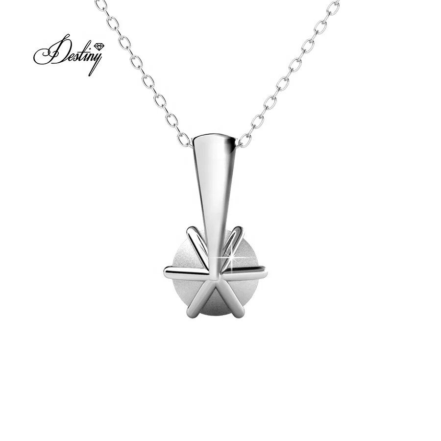 Premium Austrian Crystal Jewelry 925 Sterling Silver Colorful 12 Months Birthstone Charms Pendant Necklace Destiny Jewellery