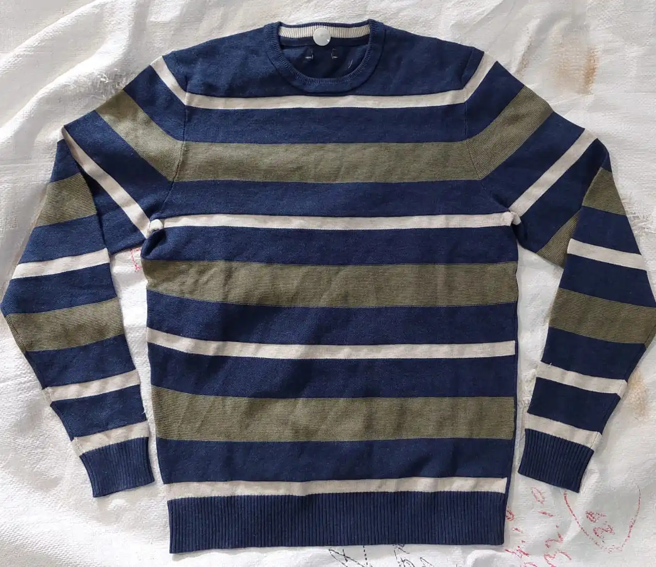 High End Brand Authentic Label Mens Round Neck Pull Over Sweater Bangladesh Garments Surplus Stock Lot