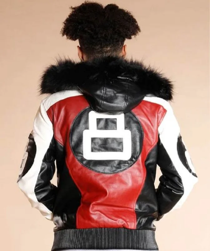 Мужская куртка-бомбер с капюшоном, кожаная повседневная байкерская куртка с 8 меховыми помпонами и съемным капюшоном, Стильная Спортивная модная куртка OEM