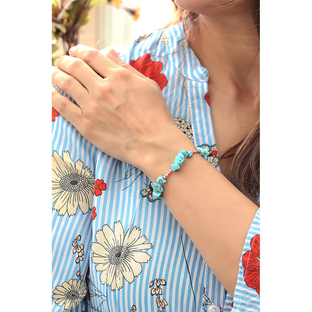 New Design Turquoise Stone Bracelet 925 Sterling Silver Bracelets for Women Jewelry