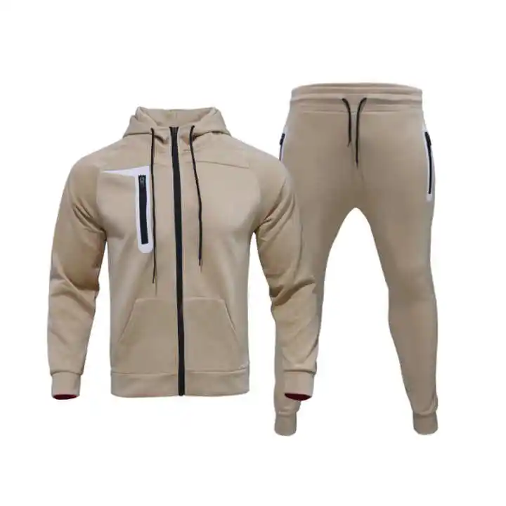 Custom Logo Men Polyester Tech Fleece Unbranded Tracksuit Two Pieces Jogging Tracksuit Men Sweat Suits