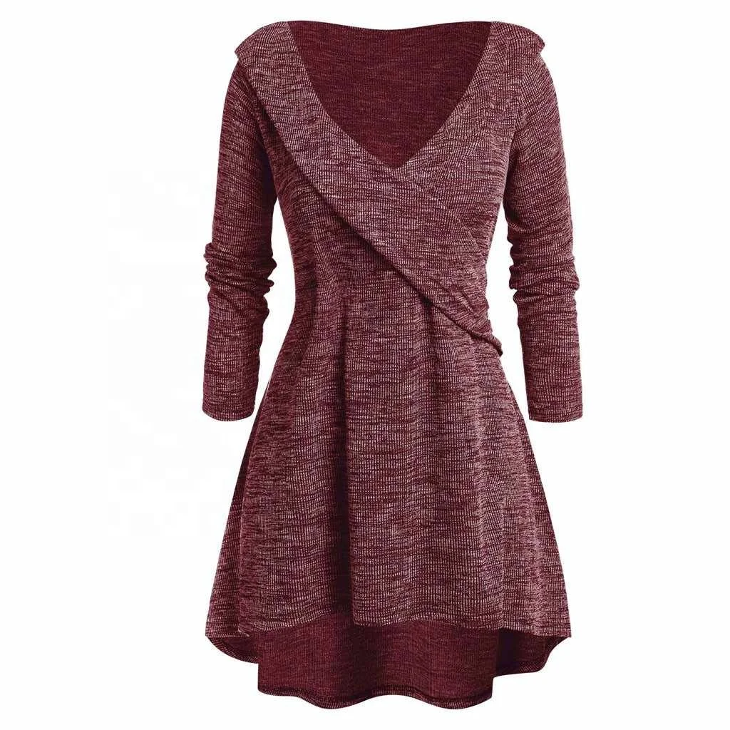 Swing Tunic Tops Casual Loose Long Sleeve Strapless Blouse