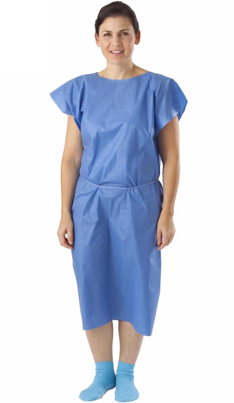 Medical Disposable Non-woven Hospital Clothing Patient Gown OEM ODM Stretchy Spandex Medical Scrub Set Hospital Uniform