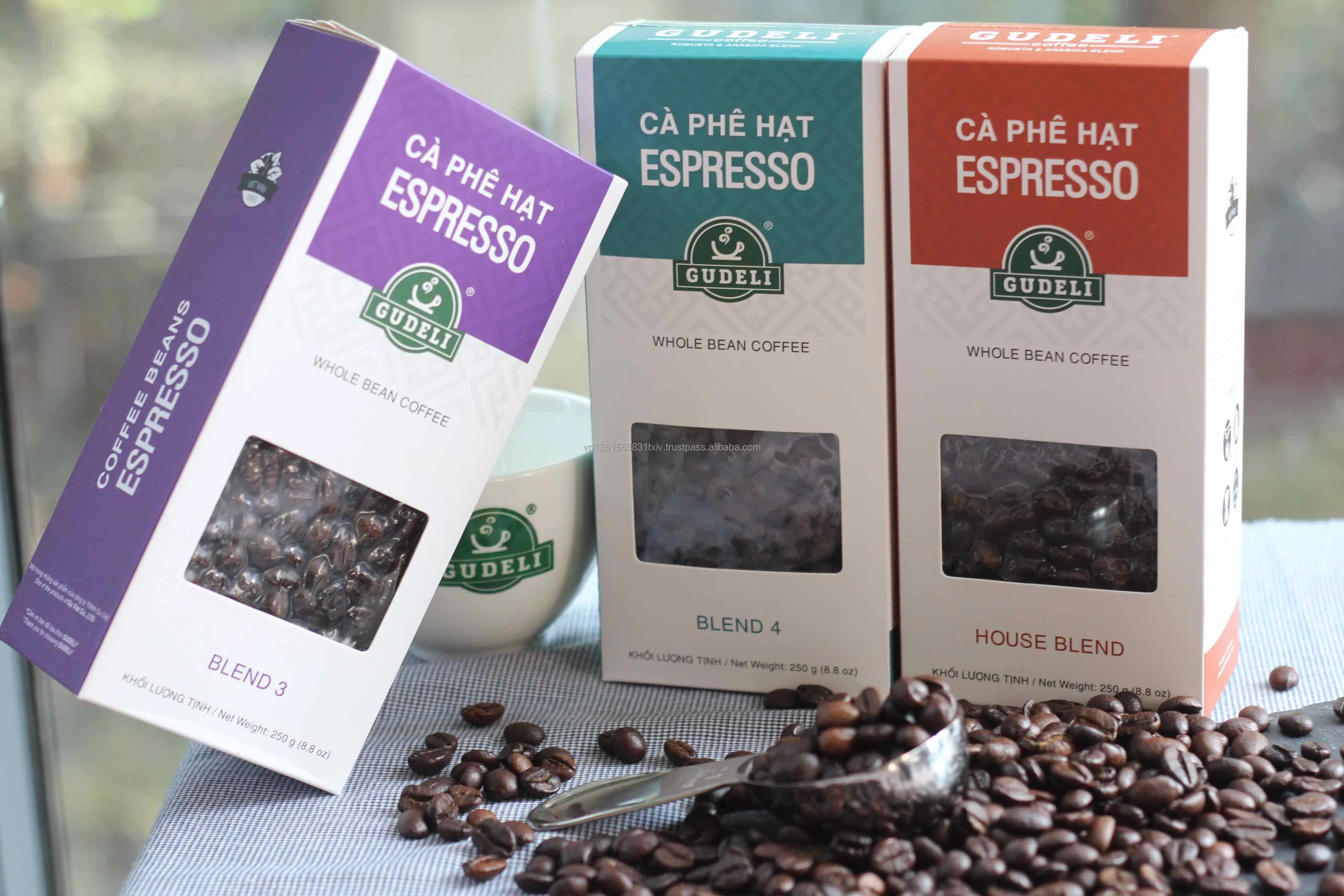 
Roasted GUDELI Coffee Beans Blend Viet Nam 