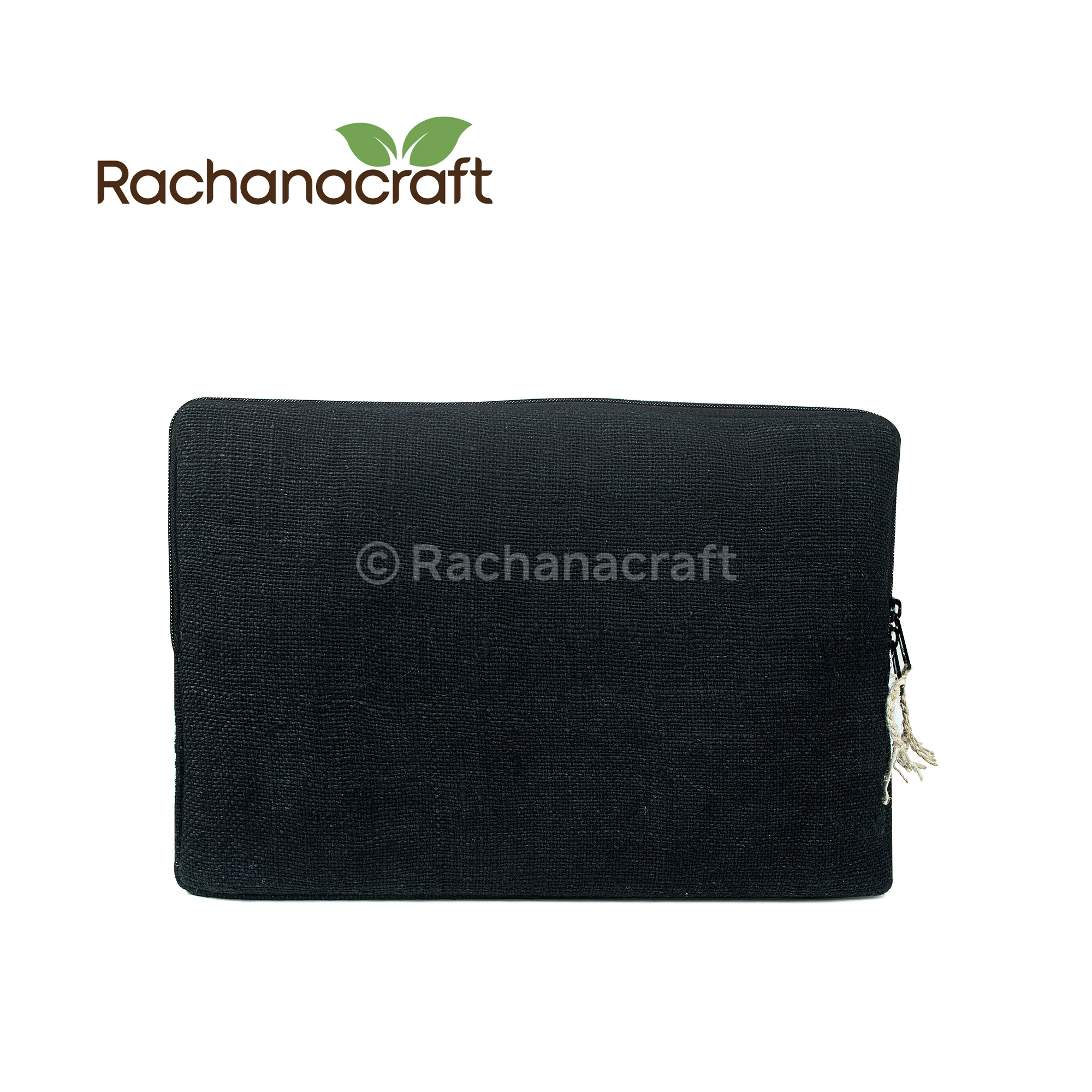 100% Pure Handmade Hemp Black and White Vegan 15 inch Laptop Case Bag for Daily Use Made in Nepal Factory Wholesale Supplies