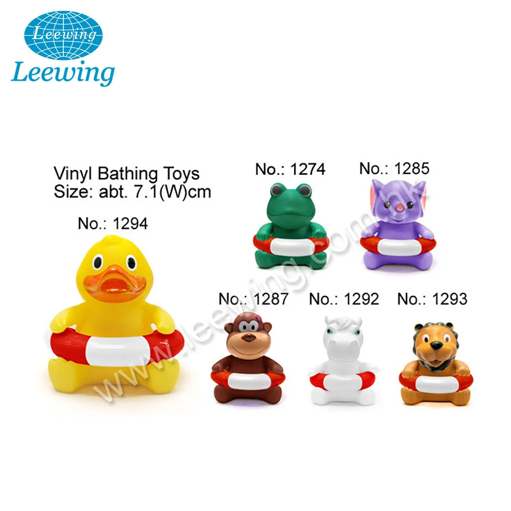Best Selling Baby Toy Factory Price Plastic PVC Phthalate Free Vinyl Mini Bath Toy Animal Duck Frog Ladybird Pig Cow Bath Toy