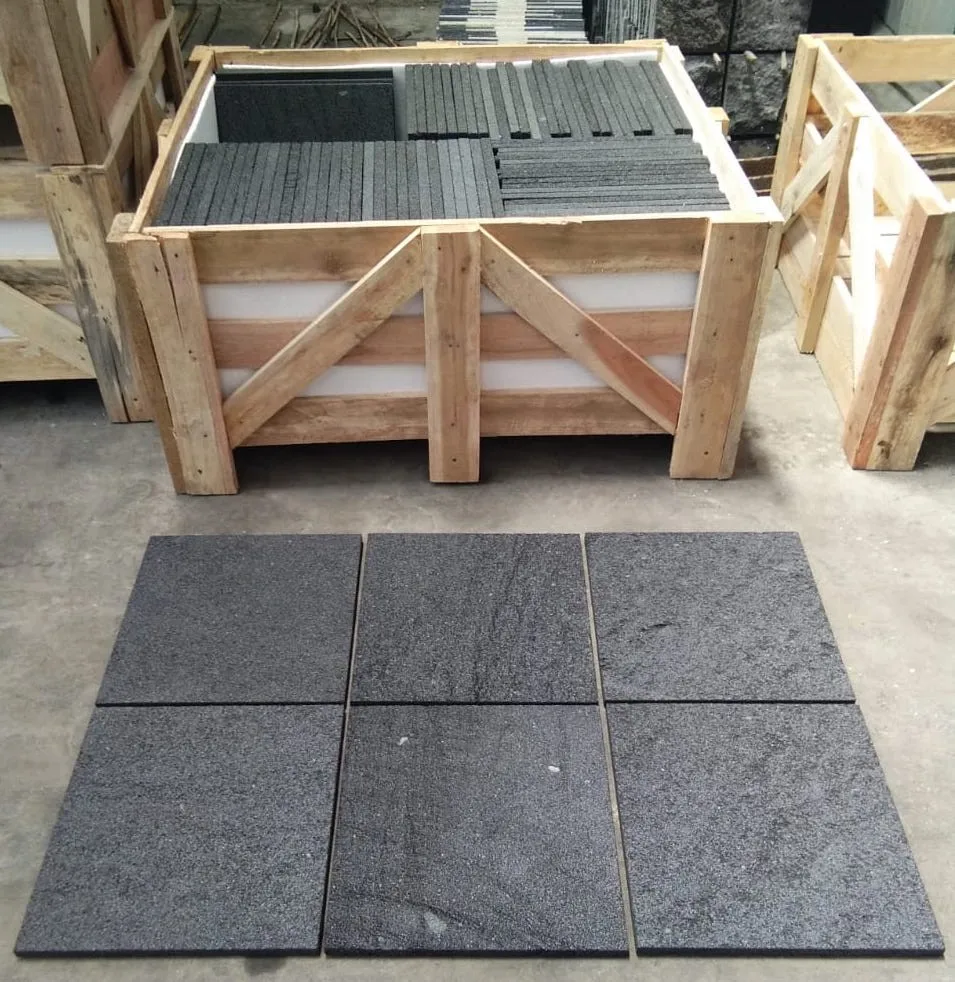 Black Lava Stone Bali Natural Stone for Swimming Pool Tile Stepping Capping Stones Anti-Slip Premium Quality