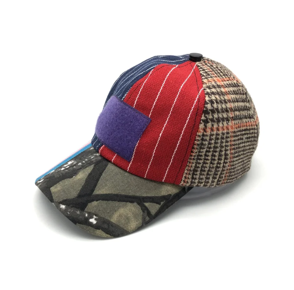 custom colorful mixed material unstructured fleece wool blend baseball cap with loop patch