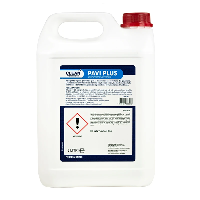 Top Quality professional Italian floor cleaner and maintainer detergent PAVI PLUS 5 liters for export