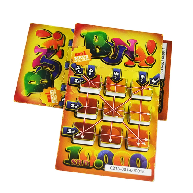 Bingo Cards Manufacture Lottery Scratch Tickets Bingo  Hot Sales  Cards Printing With Custom Design