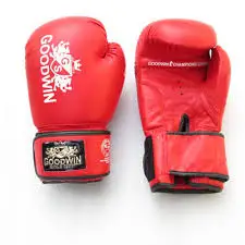 Factory Custom Professional Lace Black Leather Red Color Weight Material Boxing Gloves