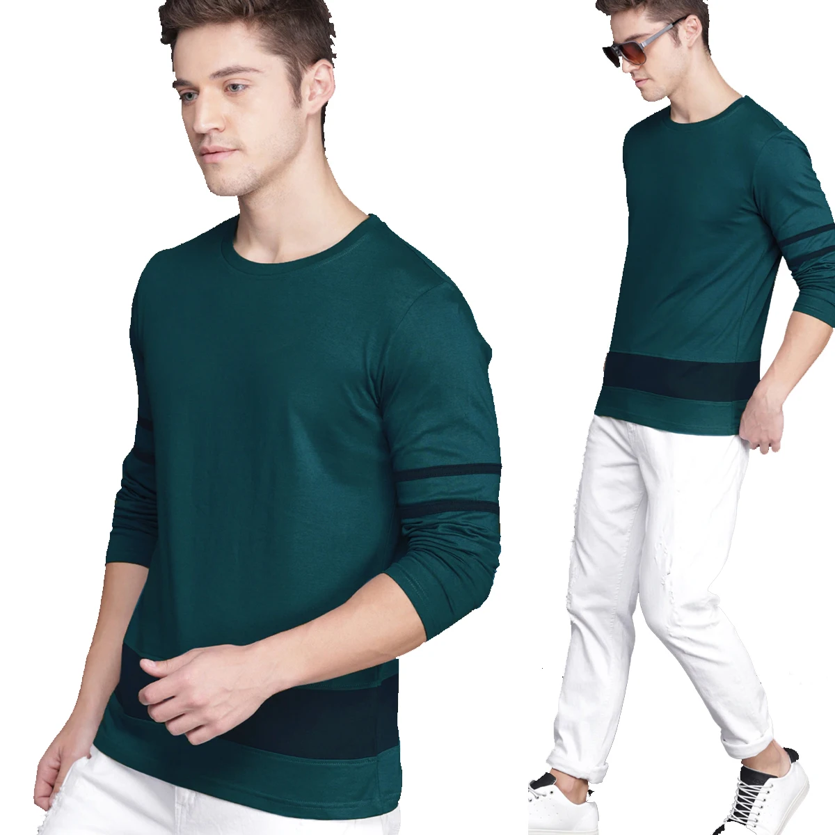 Новейшие Футболки с длинным рукавом в простом стиле/Мужская модная повседневная одежда оптом футболки