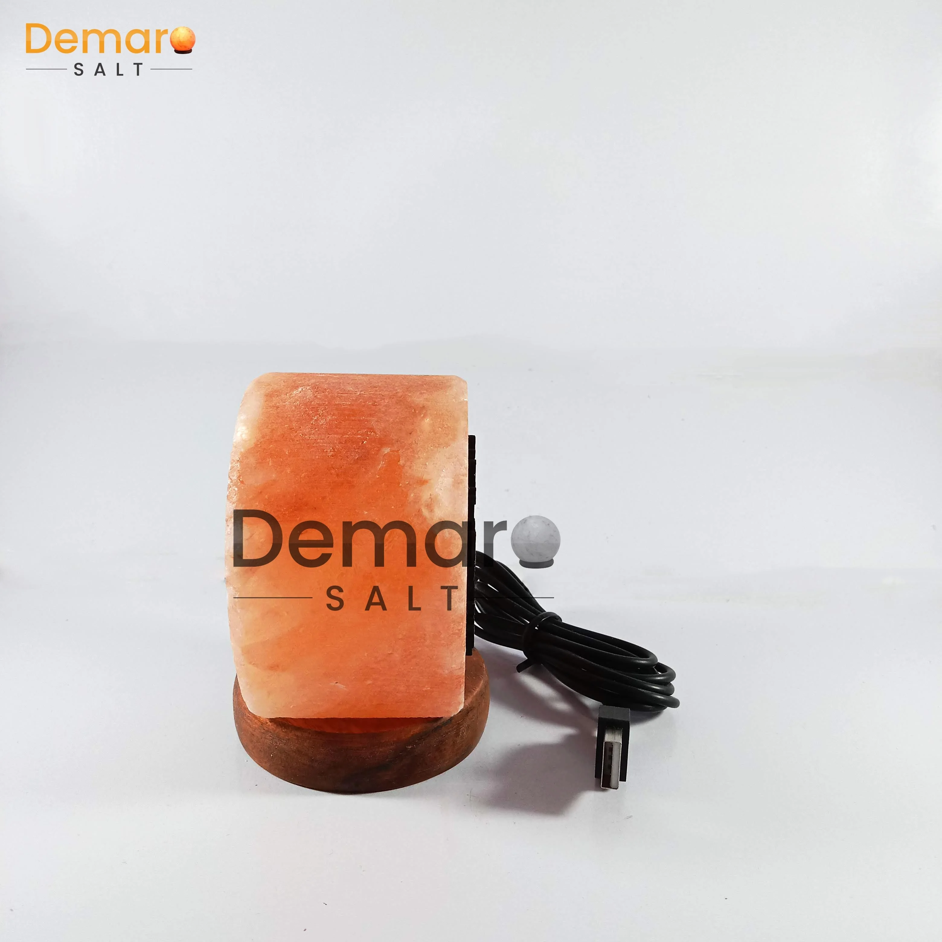 Высококачественная ручная работа Гималайская каменная соль кристалл резной лист МДФ дерево USB-лампа происхождение PK натуральные поделки