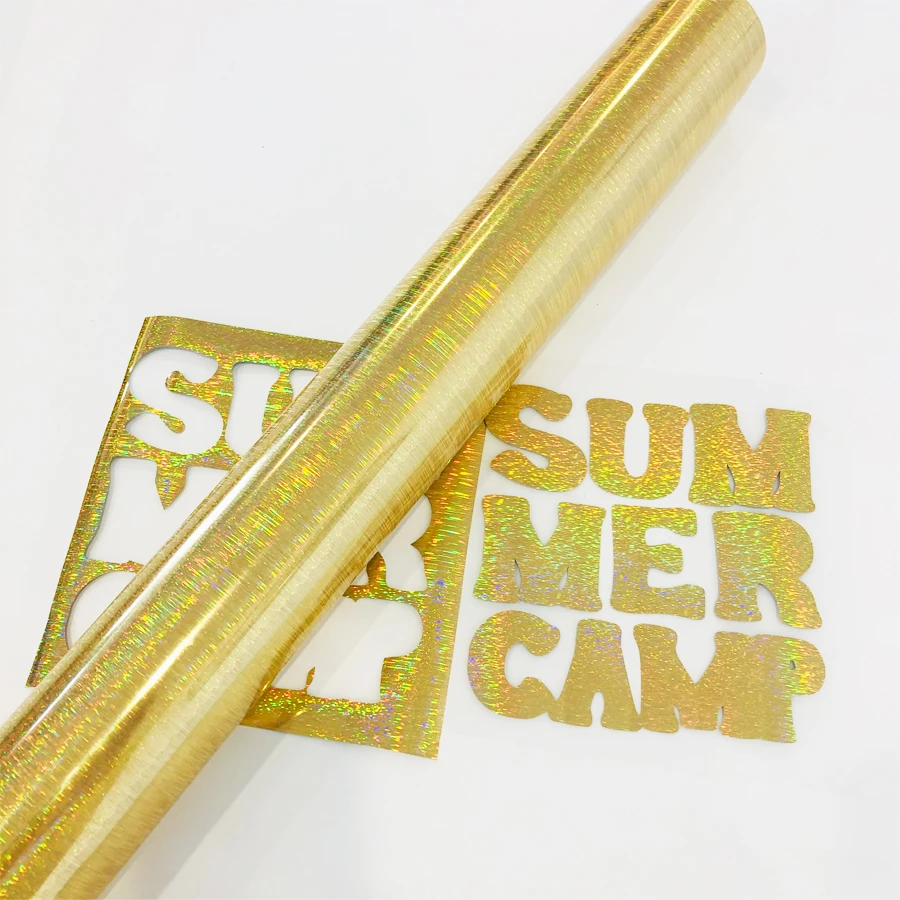 Eco-friendly PET Laser Foil Heat Transfer Film Cricut Vinyl Sheets HTV