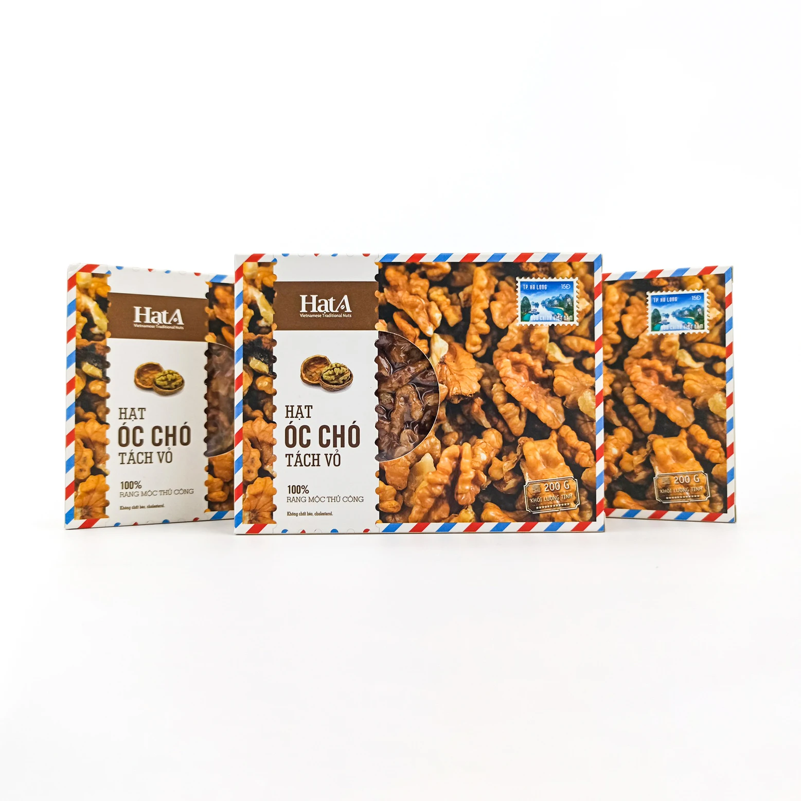 100% Natural Healthy Food fruit fresh price top grade air dried raw dry walnut 200g Per Box Hat A Brand