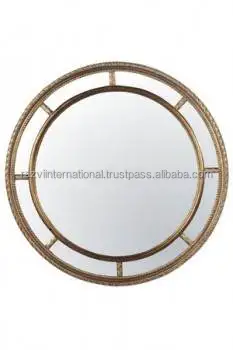Golden Flower Antique Design Wall Mirror Customized Wall Metal Mirror