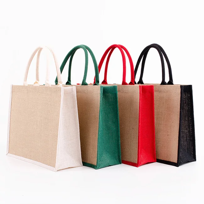 promotional jute hand bags with best quality having custom printing and branding recyclable fabric