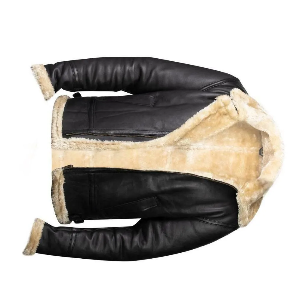 Оригинальная Мужская авиаторская куртка-бомбер из натуральной овечьей шкуры Раф B3