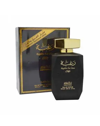 Perfume RAGHBA men by LATTAFA 100 ml Eau de Perfume + 25 ML Deodorant Dubai Arabic perfume attar