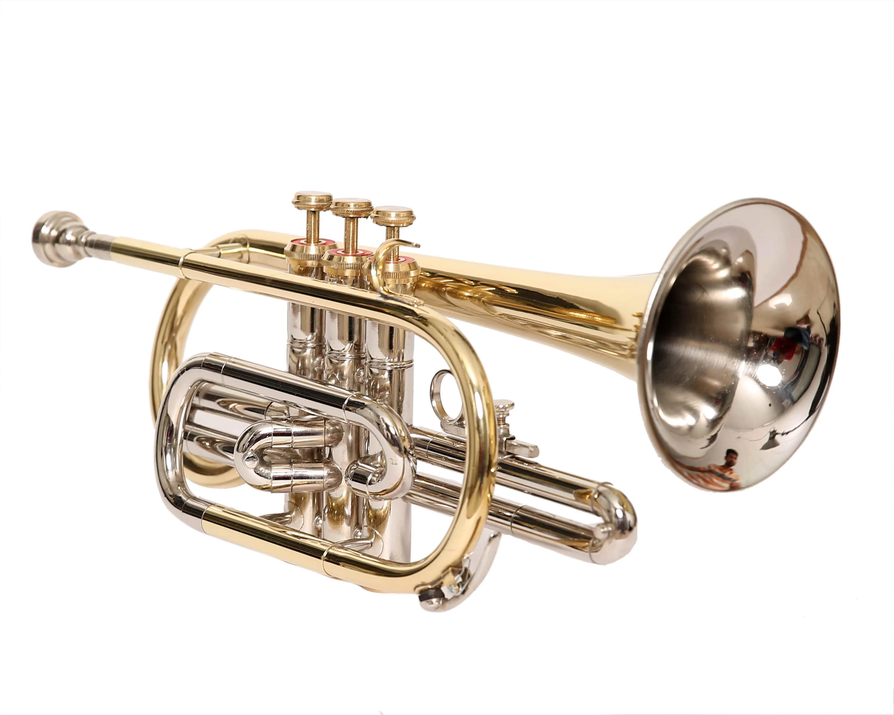 NASIR ALI NEW PROFESSIONAL BB PITCH  3 VALVE BRASS NICKEL  CORNET WITH INCLUDE HARDCASE AND MOUTHPIECE