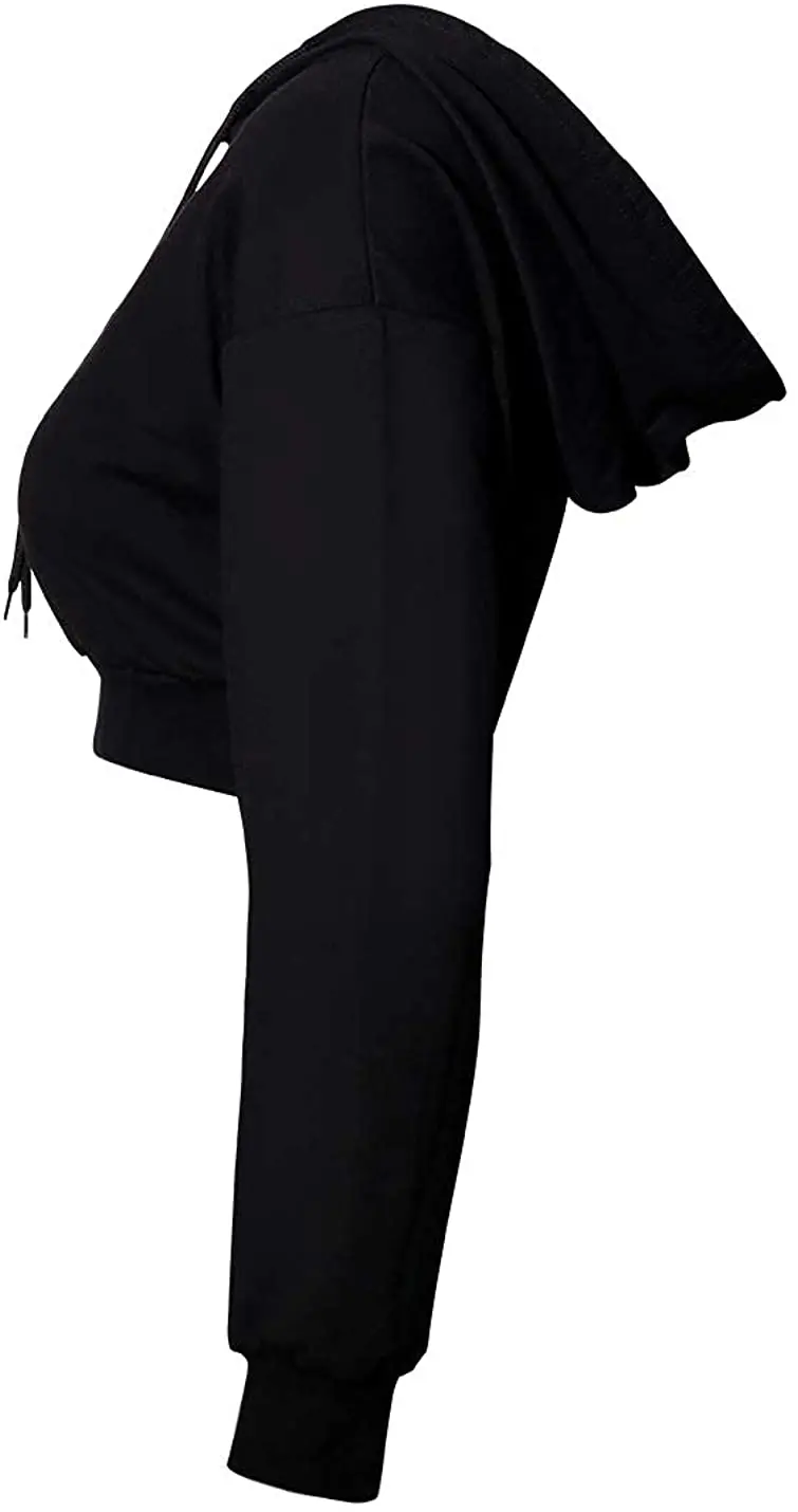 Wholesale Custom Logo Female Cropped Hoodies Women Cotton Crop Top Hoodie Top Selling Plus Size OEM Design