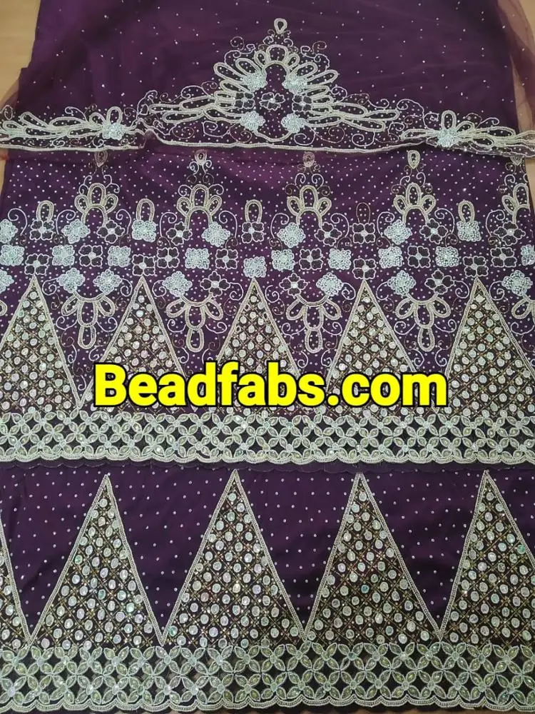 Beautiful Blue Exclusive Heavy Beaded African Beaded George Wrapper for African Women Popular OEM Service Unisex Adults Winter