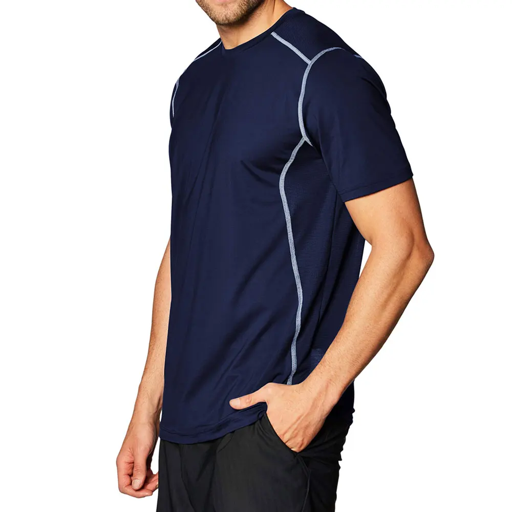 
Streetwear Mens Slim Fit Long Sleeve T Shirt Top OEM Curved Hem T Shirt Light weight 93% Cotton 7% Elastane Gym T Shirt 