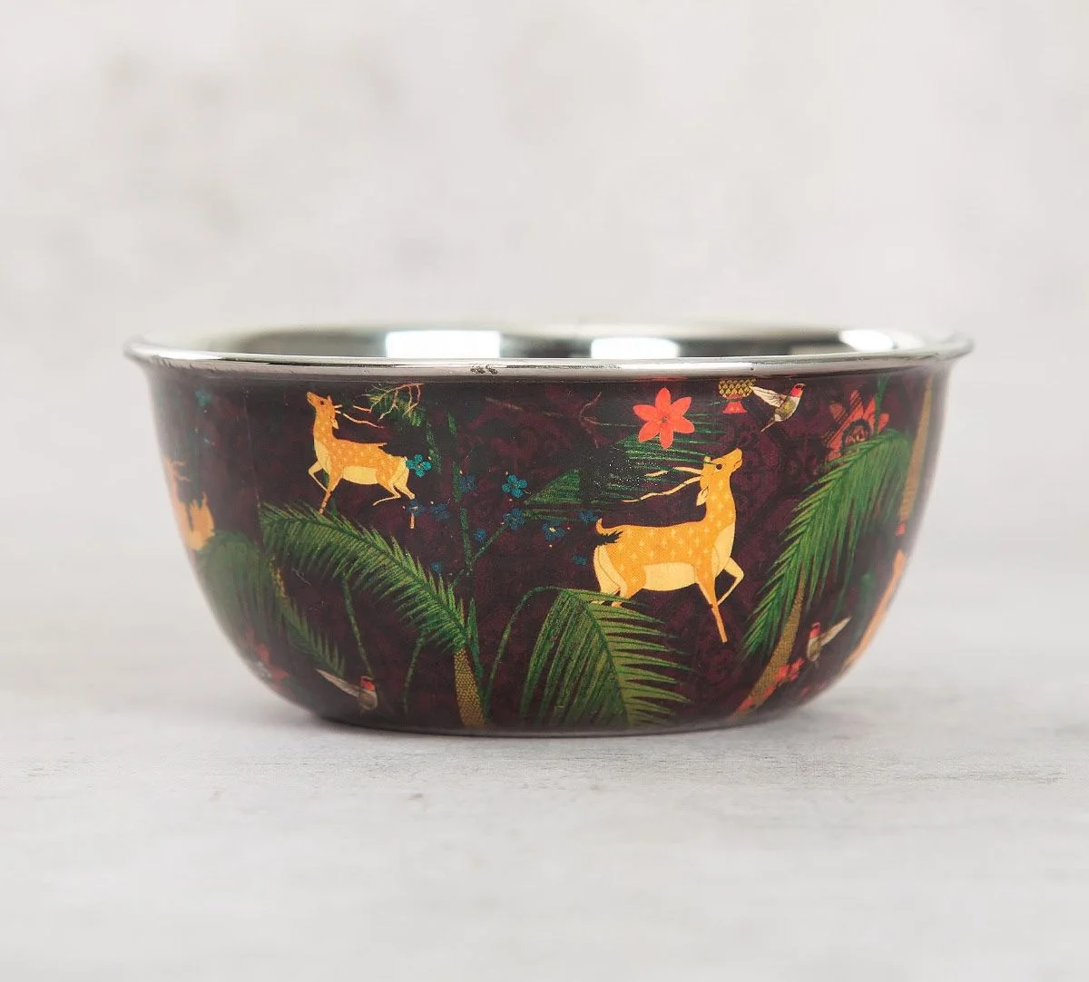 king  stainless steel printed colored bowls steel diner bowls flowers printed dinner bowls steel high quality new