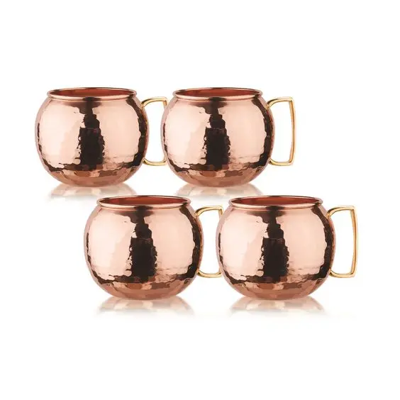 KSN 12 oz Hammered Copper Tumbler Beer Mug Food Safe Steel Painted Design Style Moscow Water/Tea Travel Use Cheap Wholesale