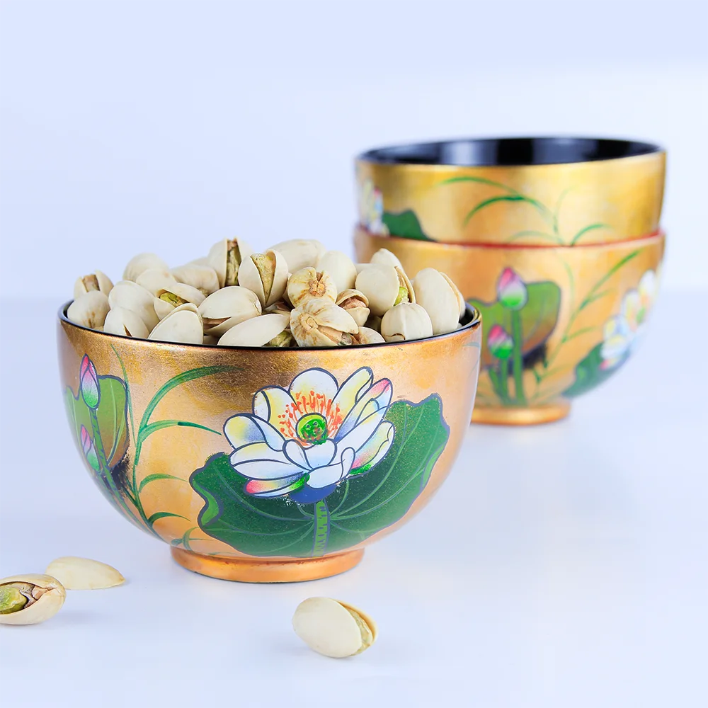 
Handicraft Multi-Function Wood Bowls Lacquer Home Decoration Vietnamese Lacquerware Bowl 