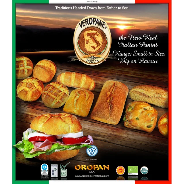 Made In Italy Part Baked Frozen 50g Durum Wheat Semolina Bakery Bread Roll for Wholesaler