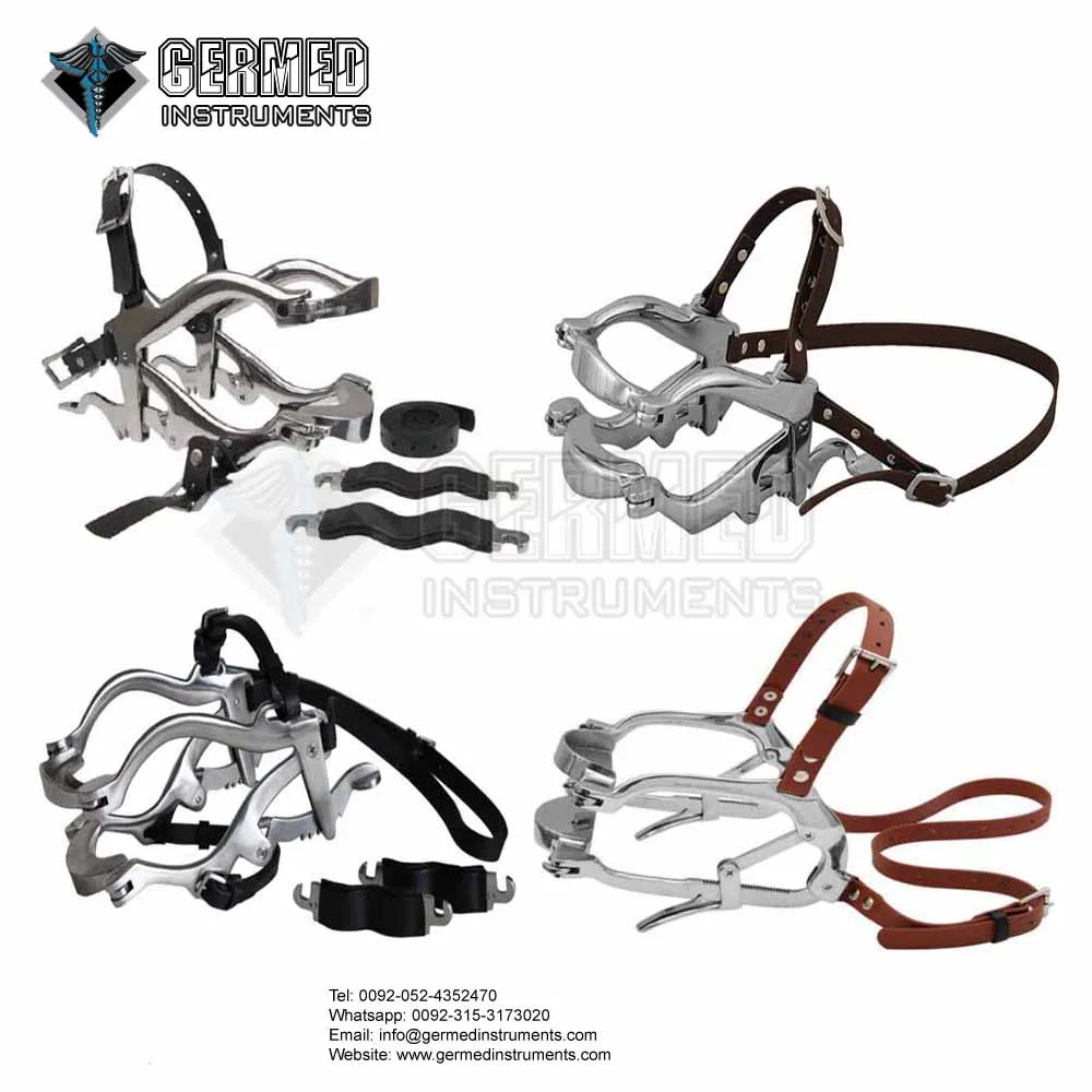 Hintermann Distractor with Ratchet lock closed and outspread arms for foot and ankle surgery