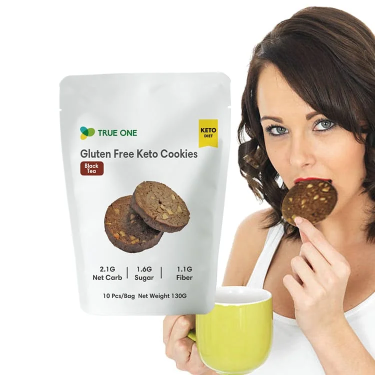 Slimming Keto Friendly Gluten Free Low Net Carbs Dessert Black Tea Taste Gluten Free Biscuit Slim Cookie