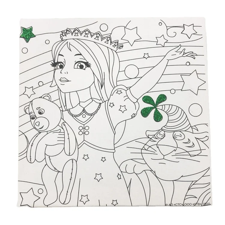 Fancy DIY coloring ecofriendly children canvas kits  kids educational  oil painting best gift