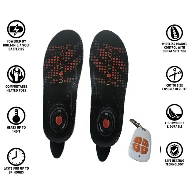 1800MA Electric Heated Insoles Orthopedic Shoes Insoles Arch Support Shoe Pads with Controller Increase Insoles Insert Pads