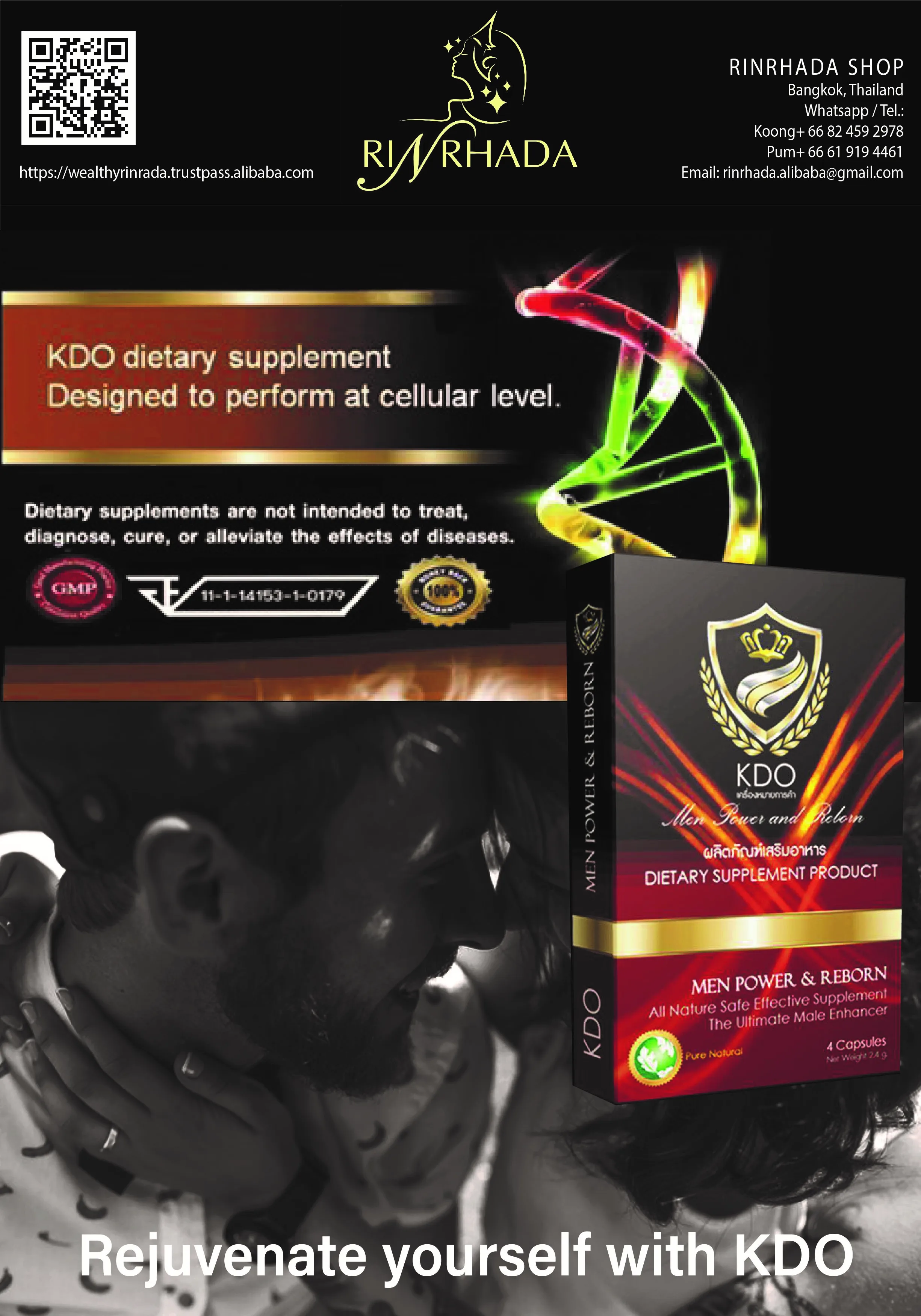 High Quality Product Herbal supplement KDO for Improve Men Power and Reborn in Capsules from Thailand